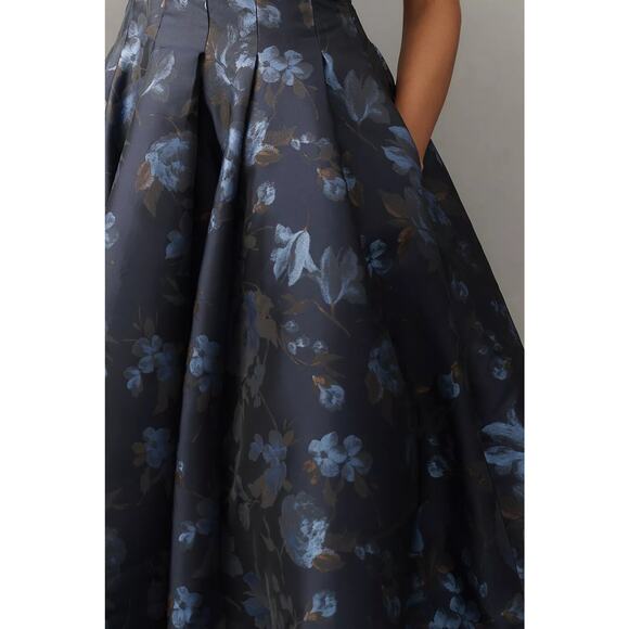 New Anthropologie Maeve V-Neck Velvet Jacquard A-Line Midi Dress $248 SIZE 8 - Picture 2 of 5